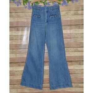 We The Free Size 29 Seasons In The Sun Jeans High Waist Flare Braided Detail